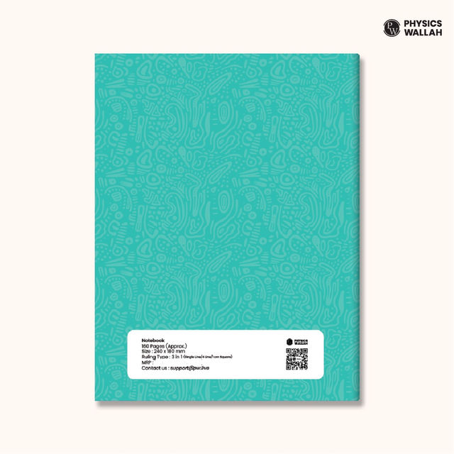 PW Doodle Notebook Set | 6 x 160 Pages, Mixed Formats (Single Line, 4 Line With gap, 1 cm Square)
