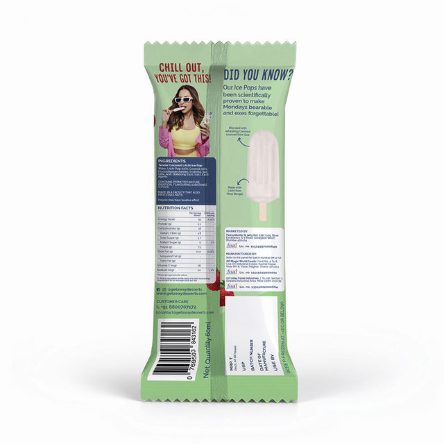 Get-A-Way Tender Coconut Litchi Ice Pop | Low Calorie | Zero Added Sugar