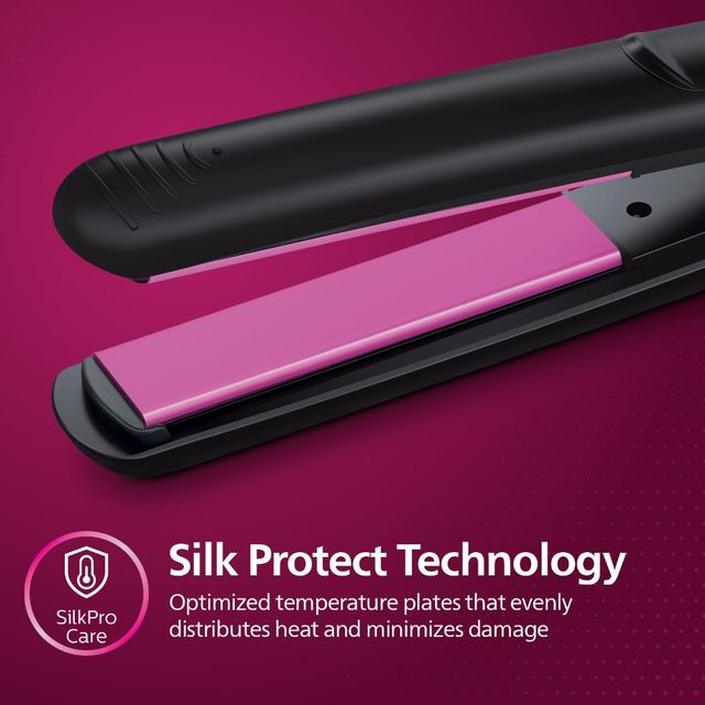 Philips Selfie Hair Straightener|Minimized Heat Damage with SilkPro Care|Ceramic Plates|HP8302/06