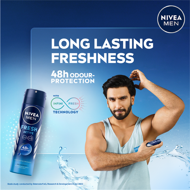 Nivea Men Deodorant Fresh Active 48h Long lasting Freshness 150 ml Combo