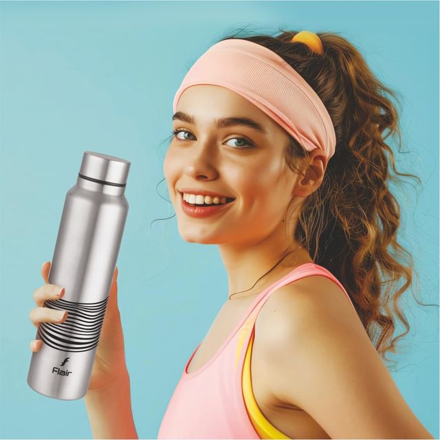 Flair O2 2A Stainless Steel Water Bottle 970 ml - Silver