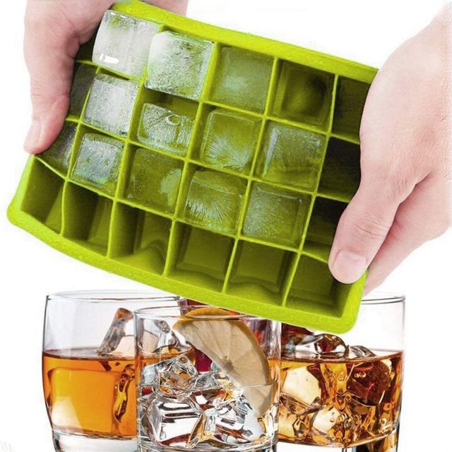 Saffron Silicone Regular 24 Cavity Ice Cube Tray | Pack of 2 1 pc X 2 Combo