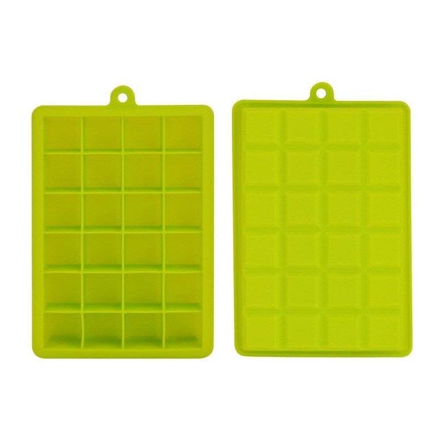 Saffron Silicone Regular 24 Cavity Ice Cube Tray | Pack of 2 1 pc X 2 Combo