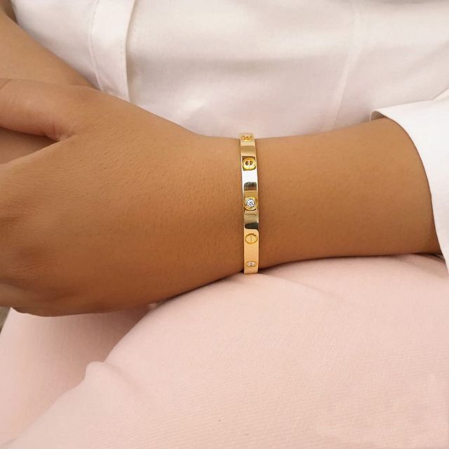 Shining Diva Fashion Stylish Stainless Steel Crystal Gift Bracelet for Women and Girls | 15744b