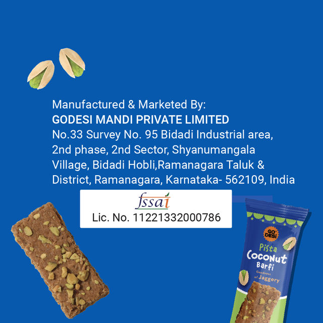 Pista Coconut Barfi, 8 Pcs | Burfi | Sweets | By GO DESi