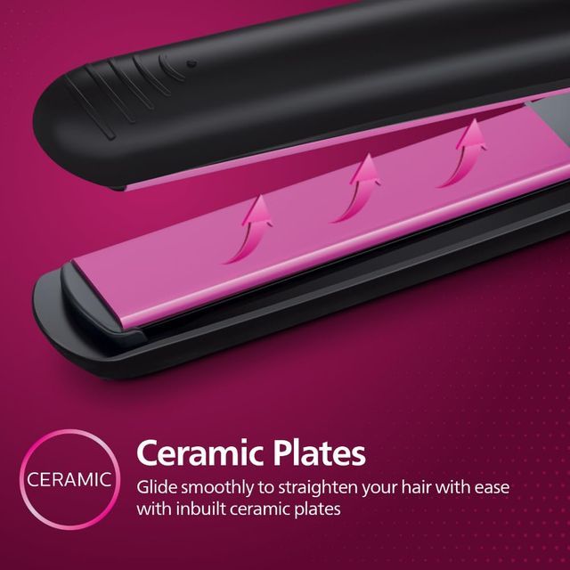 Philips Selfie Hair Straightener|Minimized Heat Damage with SilkPro Care|Ceramic Plates|HP8302/06