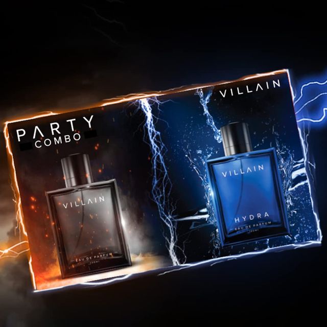 Villain Luxury Villain Party Combo Premium Long Lasting Perfume For Men (2pc) & Urban Forest Men'S George Leather Wallet | Blueberry (1pc) Combo