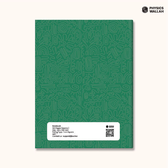 Physics Wallah Doodle Notebook | 120 Pages | 1 cm Square (Maths)