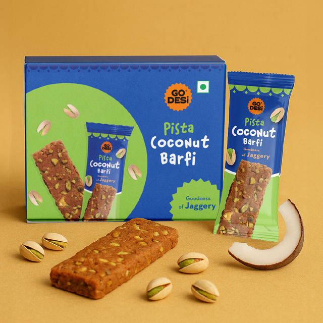 GO DESi Pista Coconut Barfi Mithai Box 96 g Combo