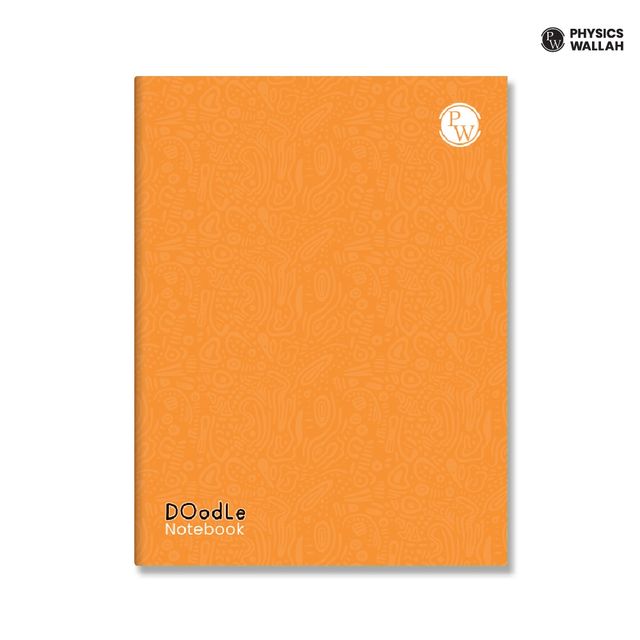 PW Doodle Notebook | 160 pgs | 5 Line with Gap, 4 Line with Gap & 1 cm Square | Set of 6 | Orange