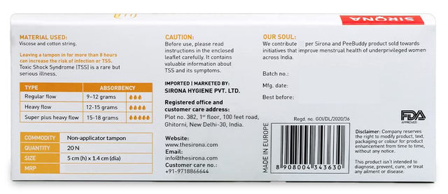Sirona Premium Tampons - Heavy Flow