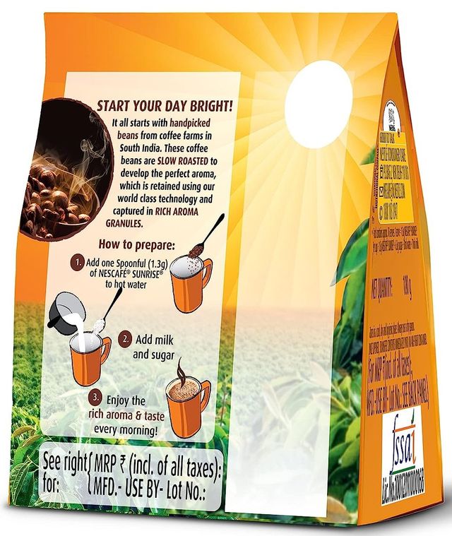 Nescafe Sunrise Instant Coffee Powder- Rich Aroma, Coffee-Chicory Mix, Pouch 100 g Combo