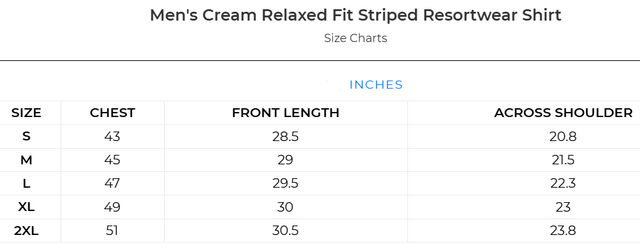 The Indian Garage Co Men's Relaxed Fit Striped Resort Wear Half Sleeve Shirt | Cream - S
