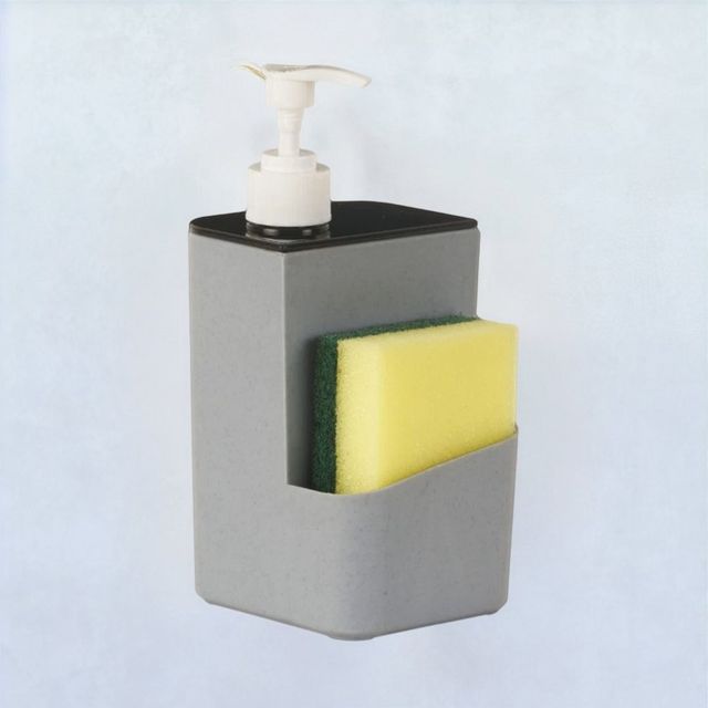 Gebi Sparkle Plus Liquid Soap Dispenser With Sponge Scrubber, Assorted Color