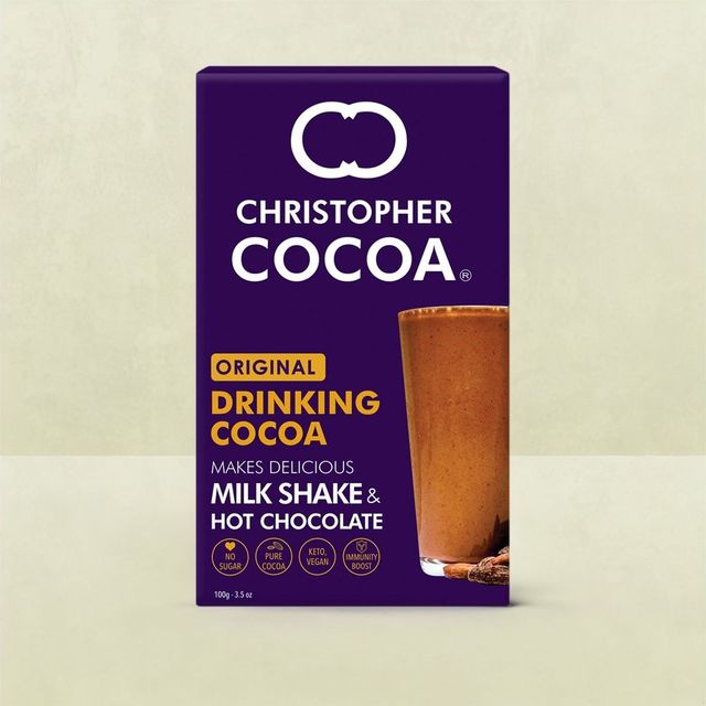 Christopher Cocoa Drinking Chocolate Cocoa Powder Dark No Sugar