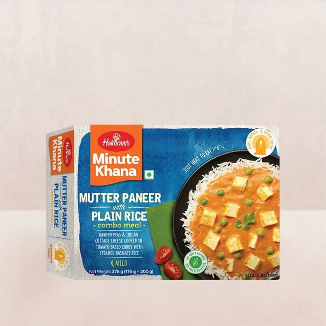 Haldiram's Ready To Eat Mutter Paneer with Plain Rice