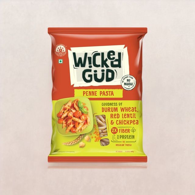 WickedGud Penne Pasta | Chickpeas | Red Lentil | Brown Rice and Durum Wheat