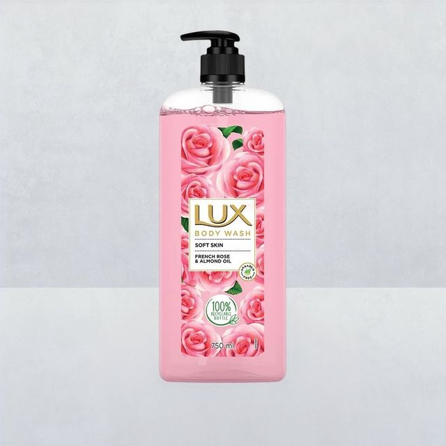 Lux Body Wash Soft Skin French Rose & Almond Oil With Long Lasting Fragrance Glycerine Paraben Free