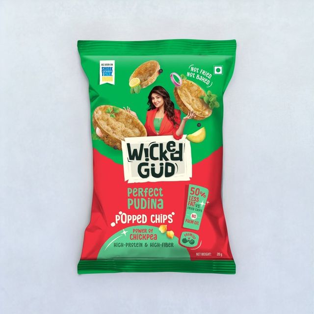 Wickedgud Chickpea Popped Chips - Perfect Pudina