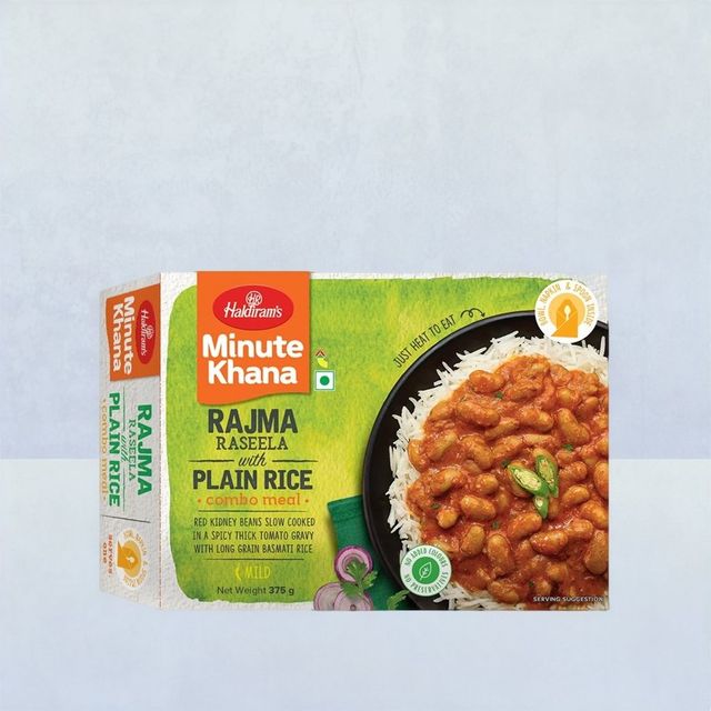 Haldiram's Ready To Eat Rajma With Plain Rice 375 g Combo