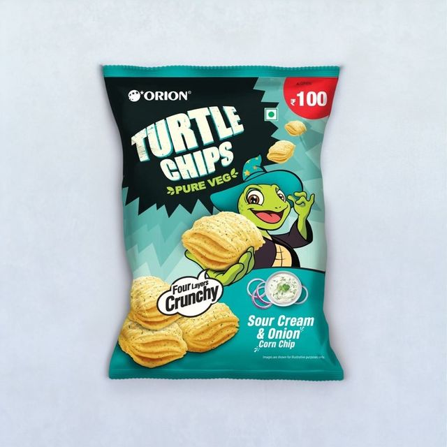 Orion Turtle Chips - Sour cream n onion Korean corn chips