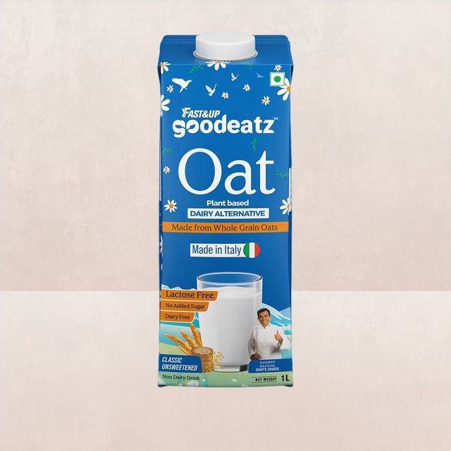 Fast&Up GoodEatz Oat Milk Vegan Plant Based Dairy Alternative Naturally Sweet & Creamy