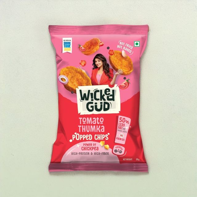 Wickedgud Chickpea Popped Chips - Tomato Thumka