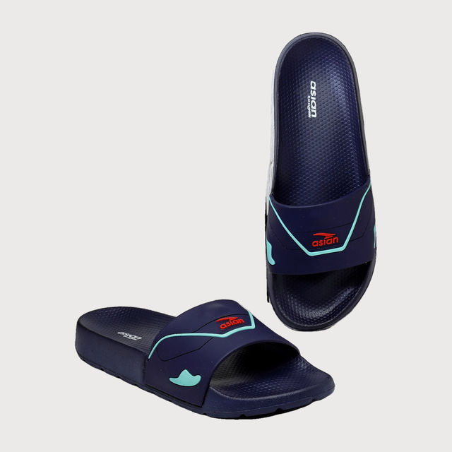 Buy Asian Slider-31 Men Slides Navy-Mint (Size-8) Online - Price
