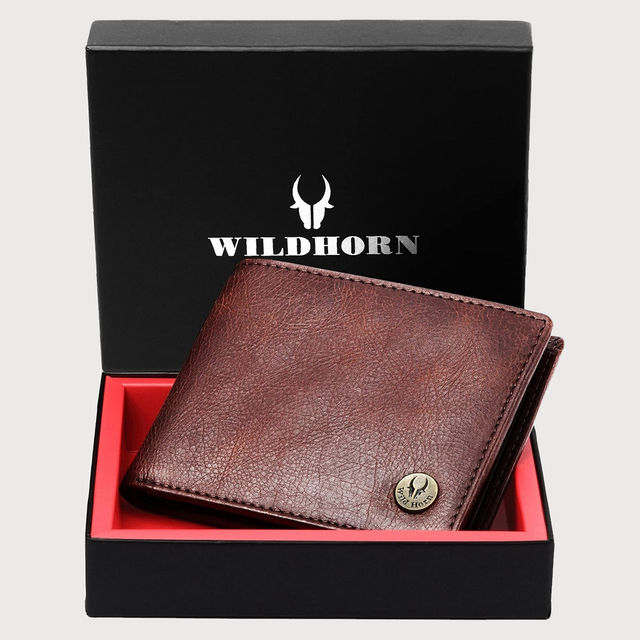 Buy Wildhorn Men's Leather Wallet | Brown Online - Price @ ₹380