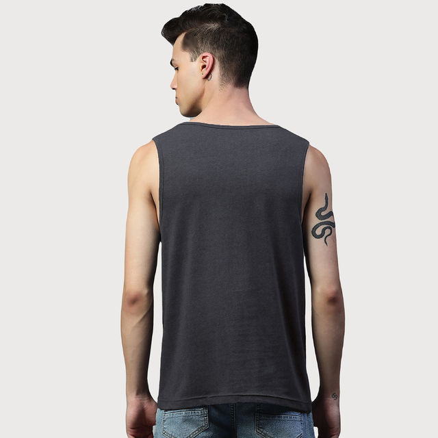 Buy De Tees Men's Sleeveless T-shirt | Charcoal - M Online - Price
