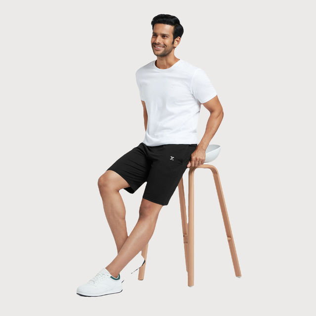 Buy XYXX Ace Cotton Modal solid Shorts | 2 Side Pocket with zip