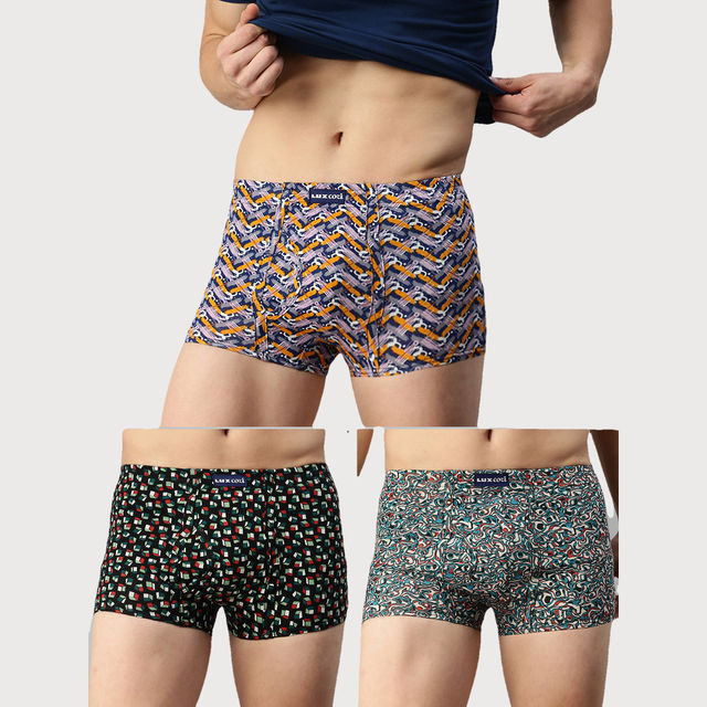 Buy Lux Cozi Men's Printed Trunk | Assorted | 95 cm | Pack of 3