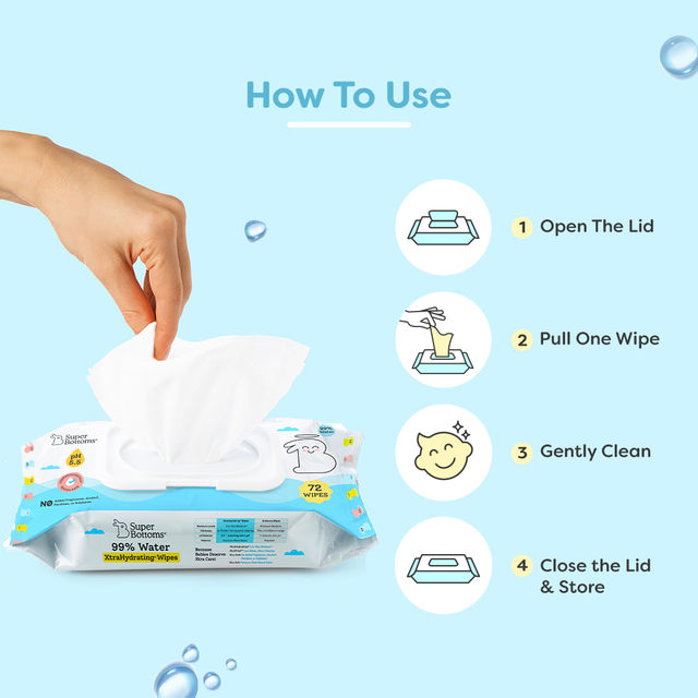 SuperBottoms Xtrahydrating Premium Wipes For Babies