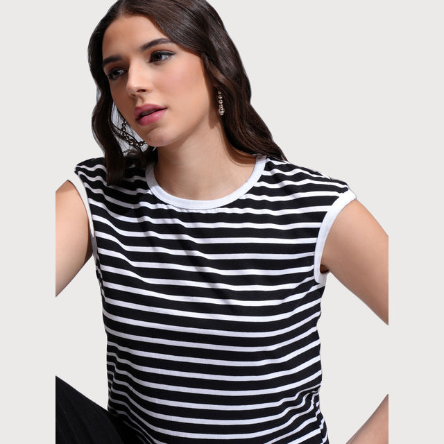 Buy Tokyo Talkies Women's Striped Regular Fit Sleeveless Top