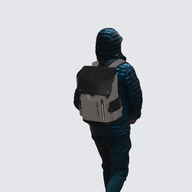 Buy Fur Jaden 22 L Anti-Theft Style Black Grey Combo Vegan Leather