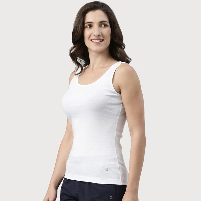 efu EATHER SLEEVELESS TOP ホワイトF Buy Tokyo Talkies Women Round Neck Sleeveless Top | WHITE | XL
