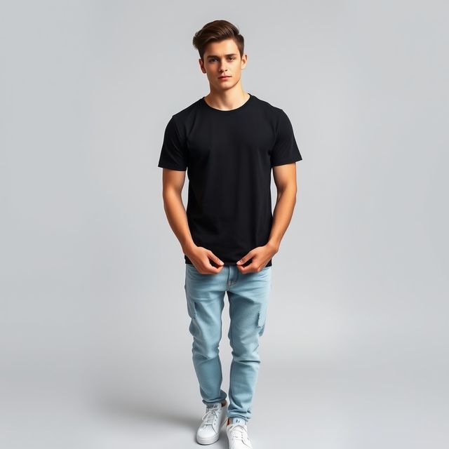Springman Men Pure Cotton Solid Round Neck T-shirt | Black - L