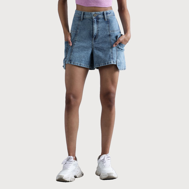 Bene Kleed Women Mid Blue Regular Denim Shorts 36 - Buy at ₹2125 Bene Kleed Women Mid Blue Regular Denim Shorts 36 - Buy at ₹2125