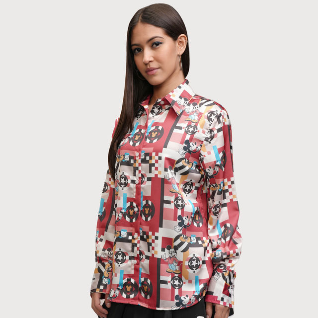 Buy Tokyo Talkies Women's Disney Mickey Mouse Satin Shirt