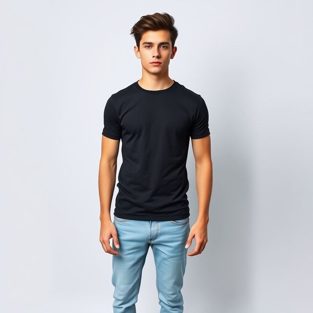 Springman Men Pure Cotton Solid Round Neck T-shirt | Black - L