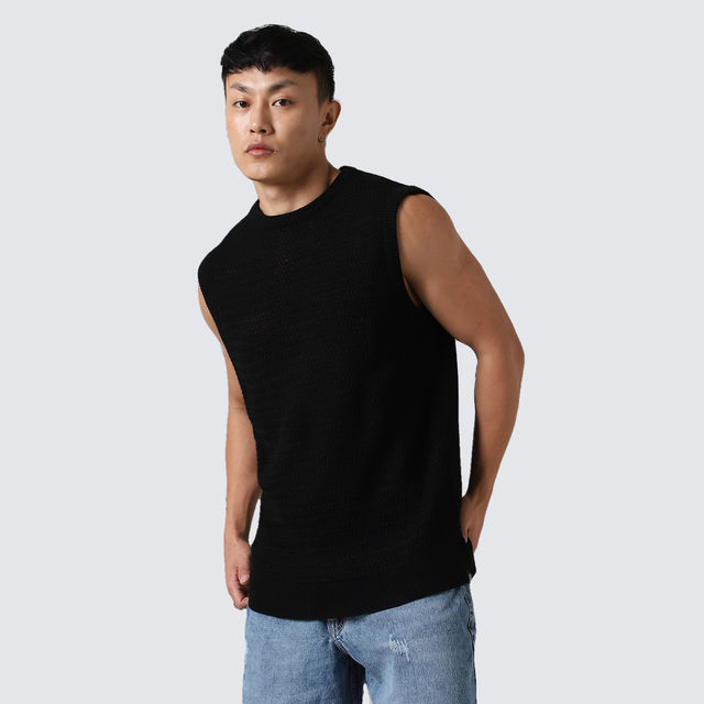 Buy Hubberholme Men's Sleeveless Pullover | Black - L Online