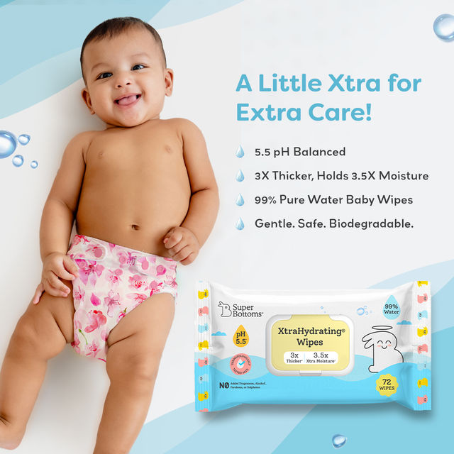 SuperBottoms Xtrahydrating Premium Wipes For Babies