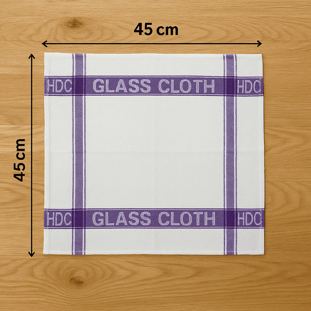 HD Creations Glass Cloth | 43 x 43 cm | Set Of 4 - Assorted Colour & Design