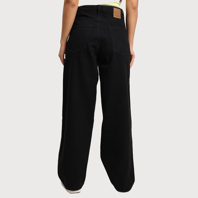 Bene Kleed Women Black Baggy Denim Trousers 30 - Buy at ₹2805