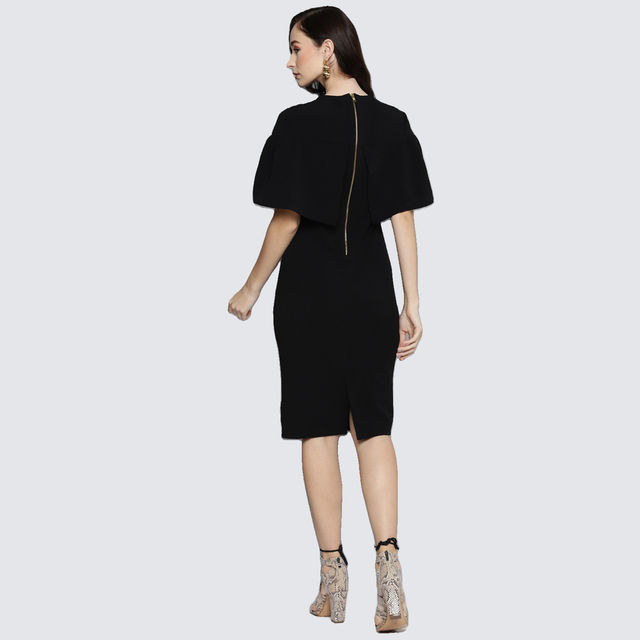 Buy SASSAFRAS Women's Frill Cape Bodycon Dress | Black - M Online - Price @ 897 | Instant Delivery | Zepto Buy SASSAFRAS Women's Frill Cape Bodycon Dress | Black - M Online - Price @ 897 | Instant Delivery | Zepto