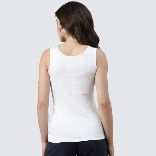 Buy Enamor Women's E025 Slim Fit Tank Top|Stay New Finish | White