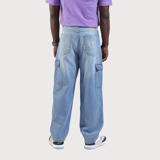 The Indian Garage Co Men's Baggy Fit Solid Street Jeans - Buy at
