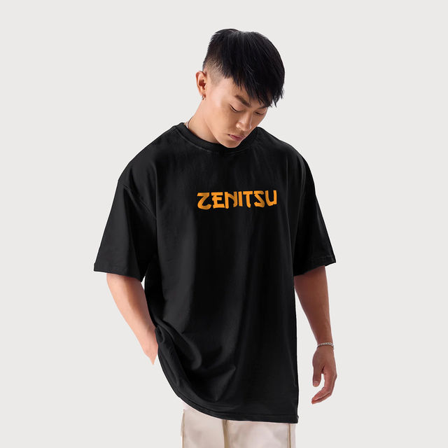 Buy De Tees Men's Oversize T-shirt | M-OST-ZENITSU-2 | Black - L