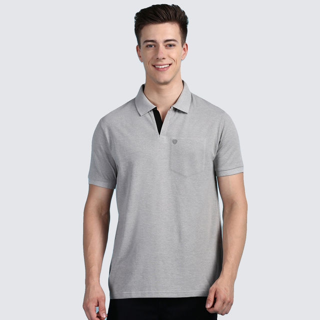 Lux Cozi Men's Solid Cotton Polo T-shirt with Pocket - Buy at