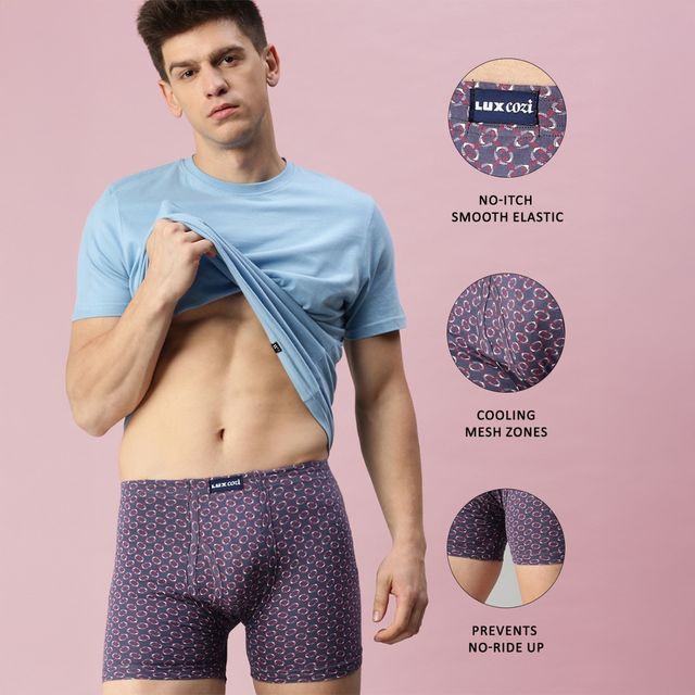 Lux Cozi Men's Printed Long Trunk - Buy at ₹519 Online | Instant